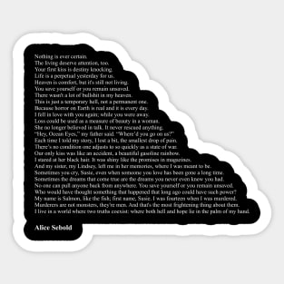 Alice Sebold Quotes Sticker